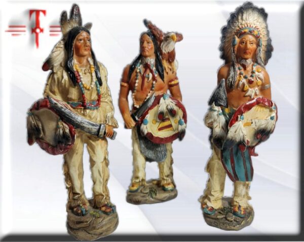 Indios nativos americanos Tamaño: 19cm material: resina Los conocidos como indios americanos son los pueblos indígenas de América del norte.