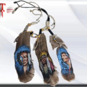 Pluma Indio nativo americano. Amuleto colgante Indio nativo americano , atrapa sueños , decoración de pared , tamaño pluma aprox. 23 cm Los conocidos como indios americanos son los pueblos indígenas de América del norte.