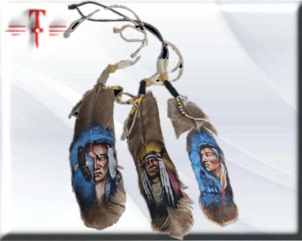 Pluma Indio nativo americano. Amuleto colgante Indio nativo americano , atrapa sueños , decoración de pared , tamaño pluma aprox. 23 cm Los conocidos como indios americanos son los pueblos indígenas de América del norte.