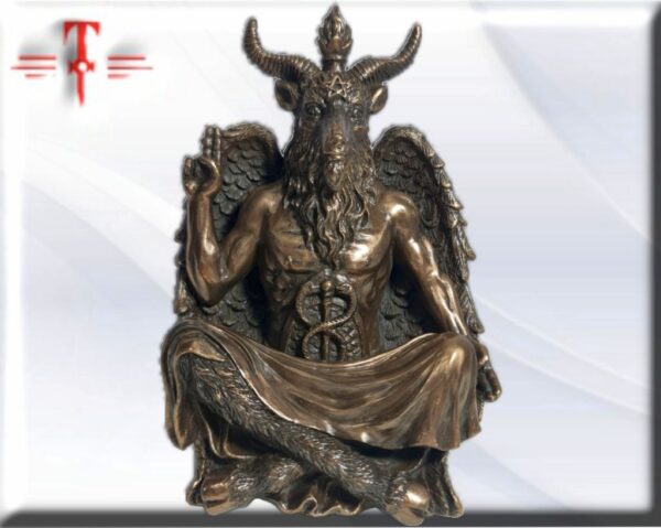 Estatua , escultura , Baphomet , Imagen de Satan , Diablo , Lucifer , Inframundo peso: 376 gr dimensiones: 12cm / 4.72 Inch material: resina de alta calidad Color : Bronce