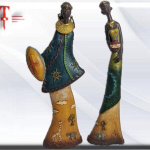 Mujeres africana , decoración africana 2 Pc. Tamaño : 21cm /8.26 Inch Peso :268 gr Material : resina