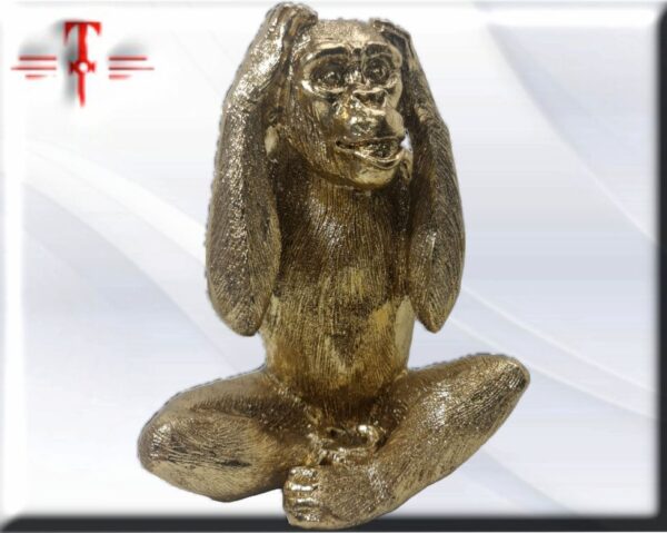 Estatua Macaco dorado , hecho en resina alta calidad .muy detallado , Tamaño: 19cm / 7.48 inch Peso: 532 gr Material : resina