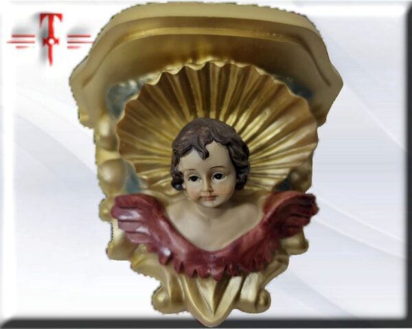 Mensula cabeza de ángel, vírgenes y santos católicos , productos religiosos Peso: 143 gr medidas: 9*9 cm / 3.54*3.54 Inch material: resina