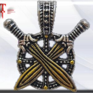 colgante espadas cruzadas Las joyas han tenido multitud de usos a lo largo de la historia: Como símbolo de riqueza. Uso funcional. Simbolismo (para indicar estatus o pertenencia). Protección (en forma de amuleto).