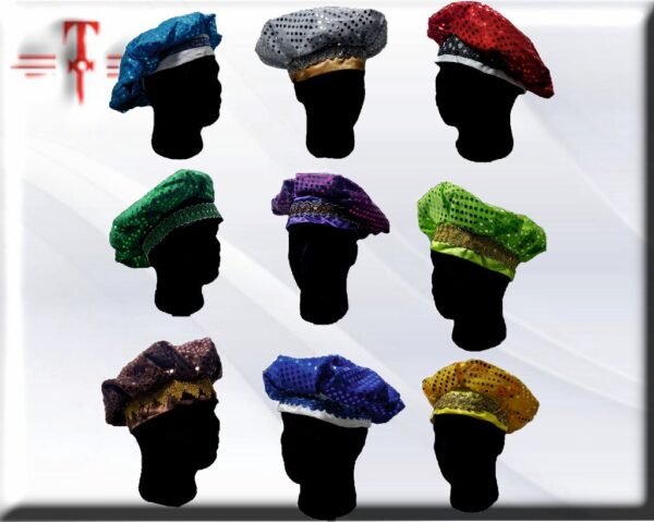 Gorros Gala Orishas brillante Gorros talla unica ajustables hechos a mano en benin