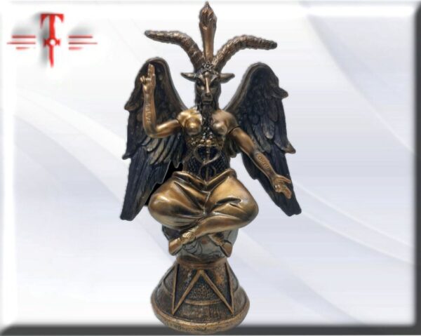 Estatua , escultura , Baphomet , Imagen de Satan , Diablo , Lucifer , Inframundo peso: 1370 gr dimensiones: 25cm / 9.84 Inch material: resina de alta calidad Color : Bronce