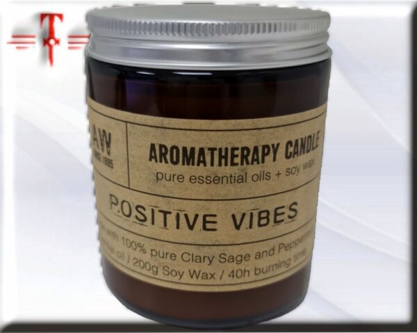 Positive Vibes candle Peso: 387gr - duracion de 40 horas salvia blanca y eucalipto Vela de aromaterapia , aceite puro esencial + cera  de soja
