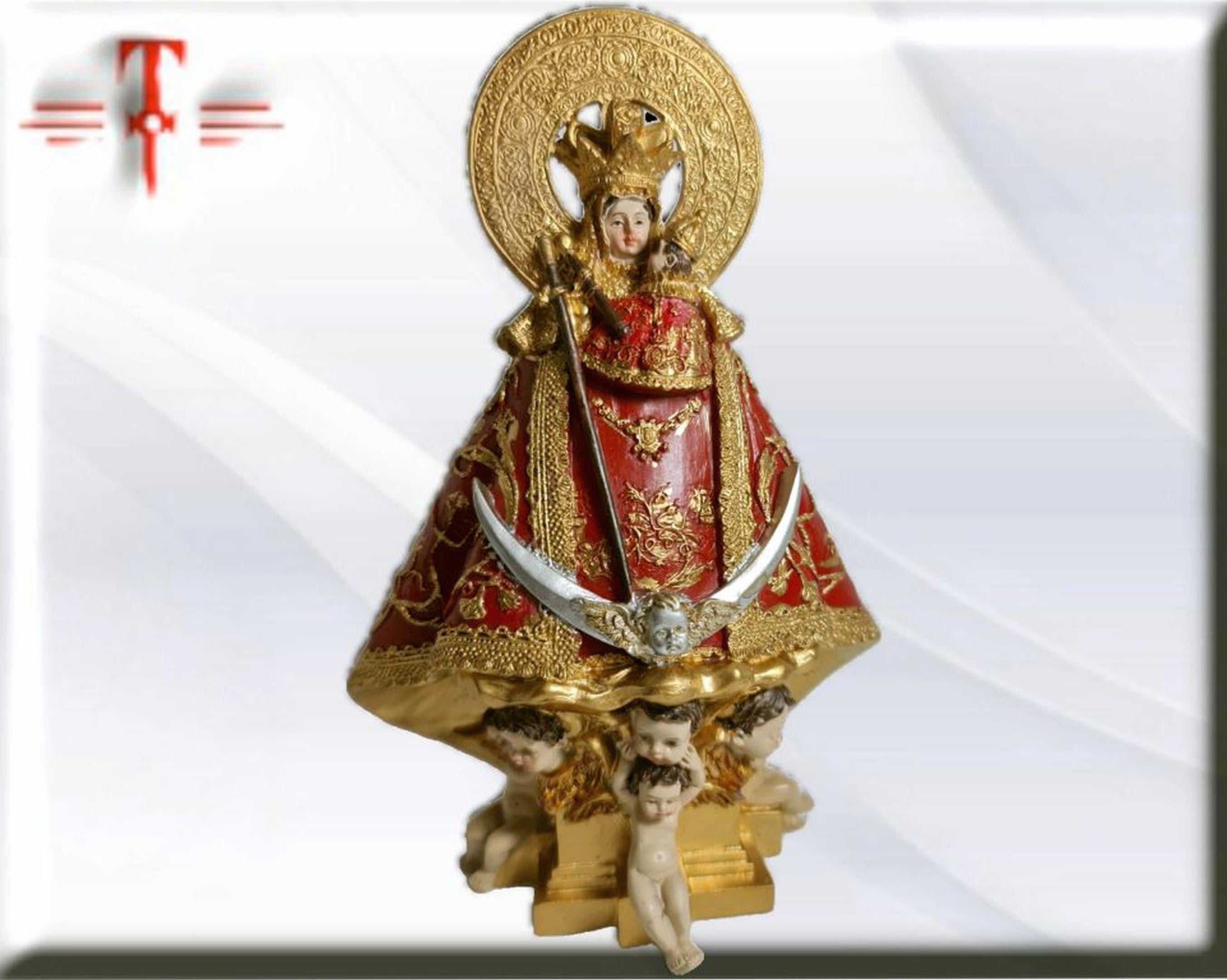 Figura de la Virgen de la Montaña (Cáceres) en Resina Premium – 17 cm , productos Religiosos - Image 2