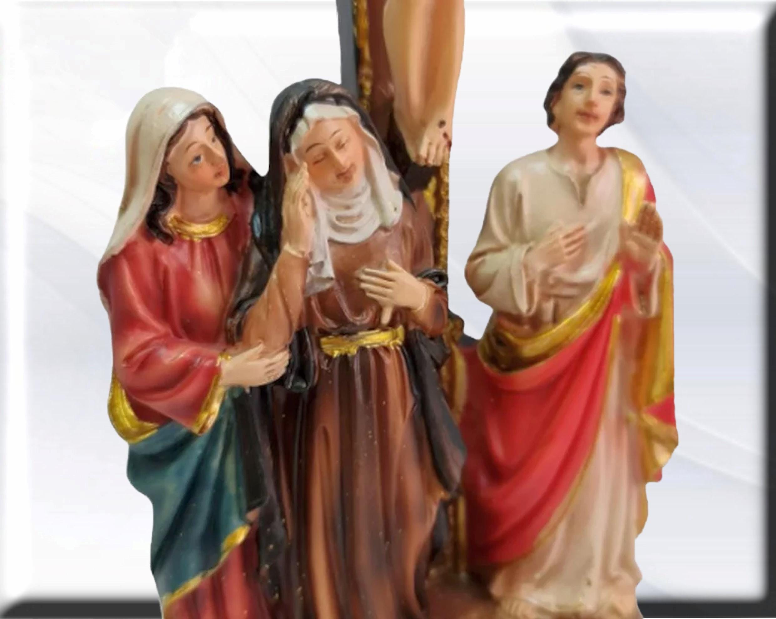 Cruz de Jesus con las 3 Marias . Catholic Saints and Virgins, Religious products, - Imagen 2