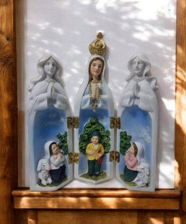 Tríptico Fátima con pastores , Santos y Vírgenes católicos , productos Religiosos
