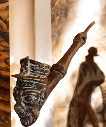 Antigua Pipa bronce Arte africano , galería de arte