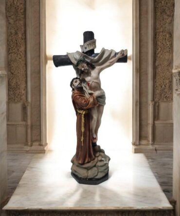 Cristo con San Francisco. Santos y vírgenes católicos, artículos religiosos.