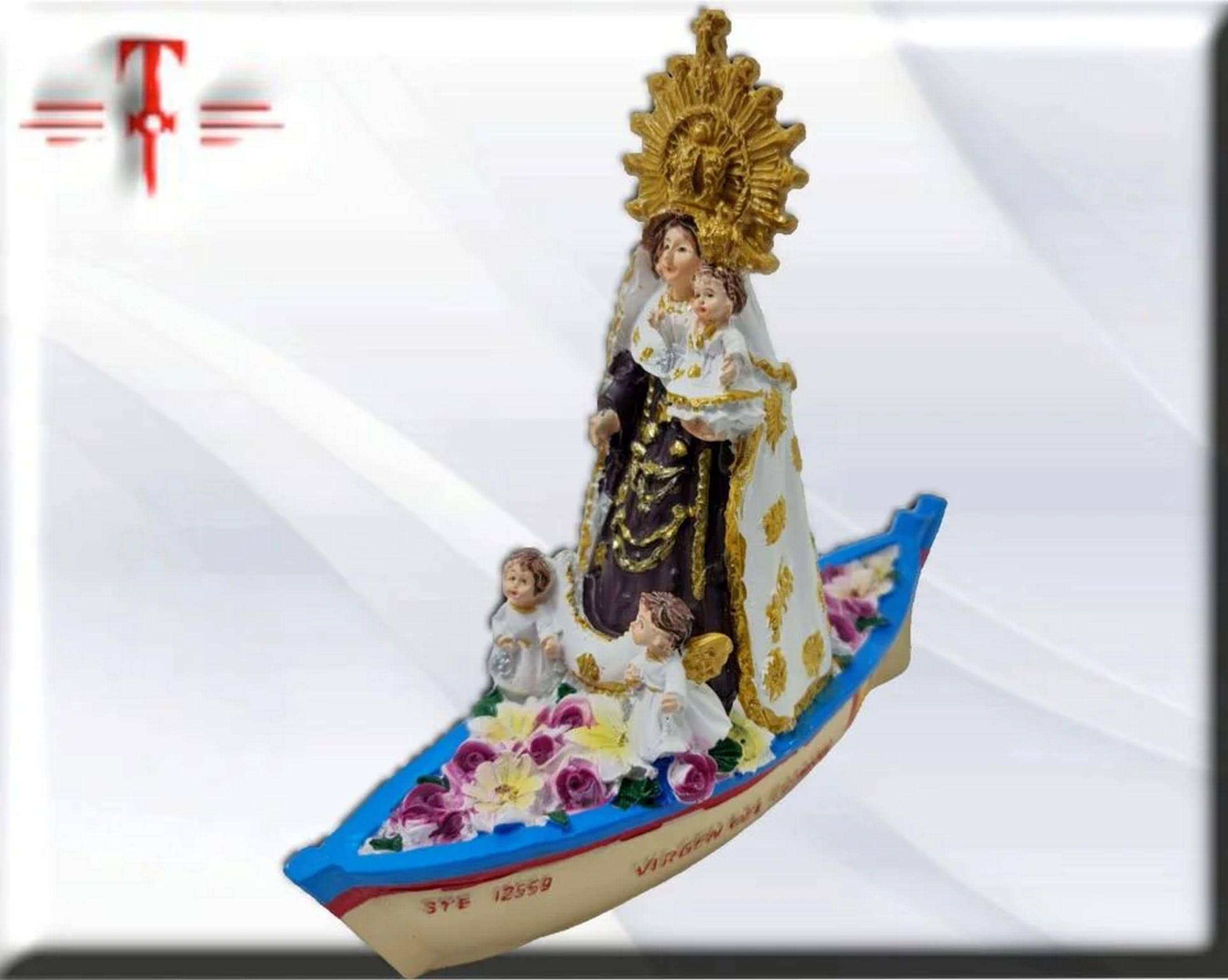 Figura de la Virgen del Carmen Marinera en Barca, Santos y Vírgenes católicos , productos Religiosos - Image 3