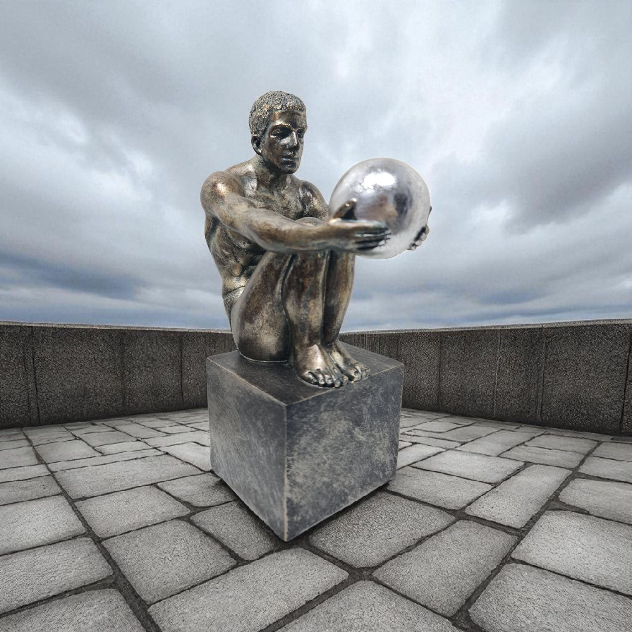 hombre sentado con bola, de estilo Veronese