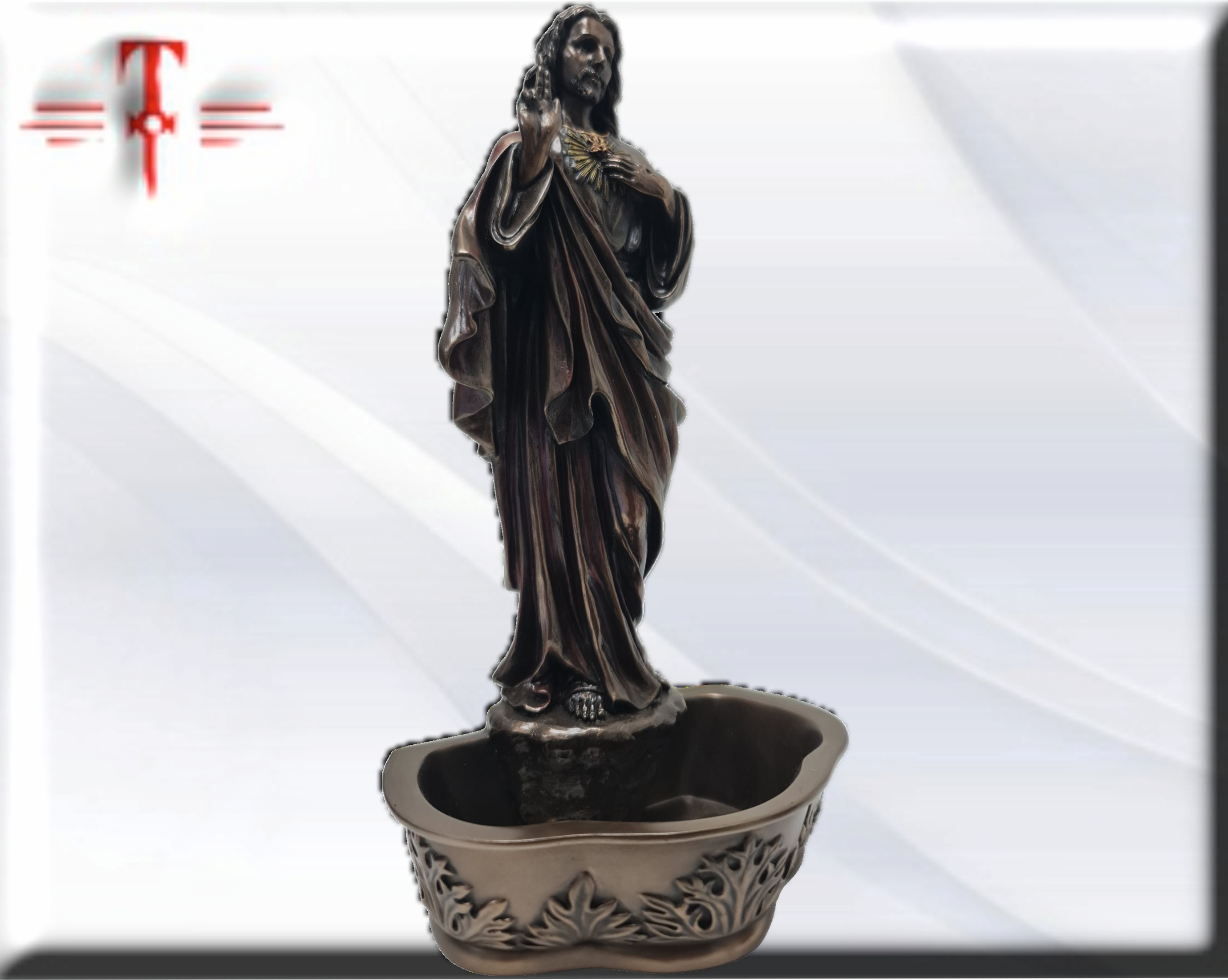 Pila de agua bendita , Sagrado corazon de Jesus . Virgenes y santos catolicos - Imagen 3