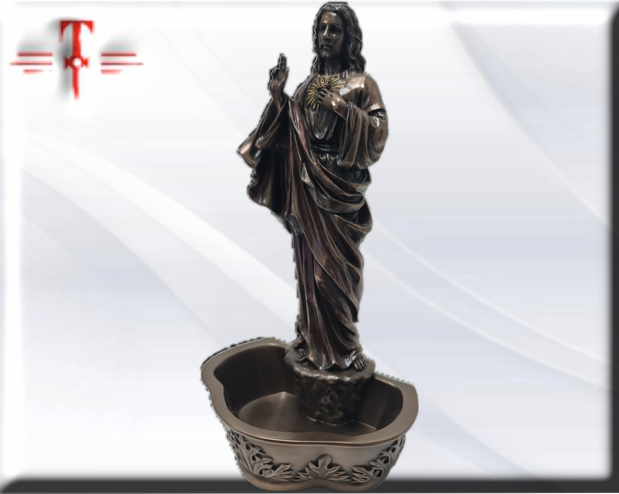 Pila de agua bendita , Sagrado corazon de Jesus . Virgenes y santos catolicos - Imagen 4