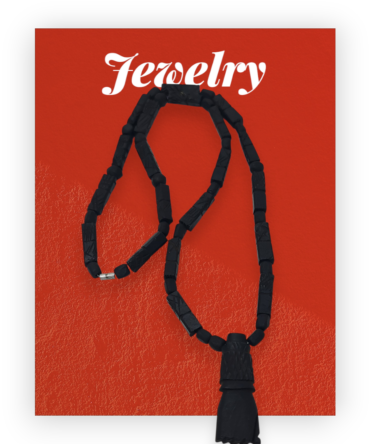Genuino collar de azabache con puño