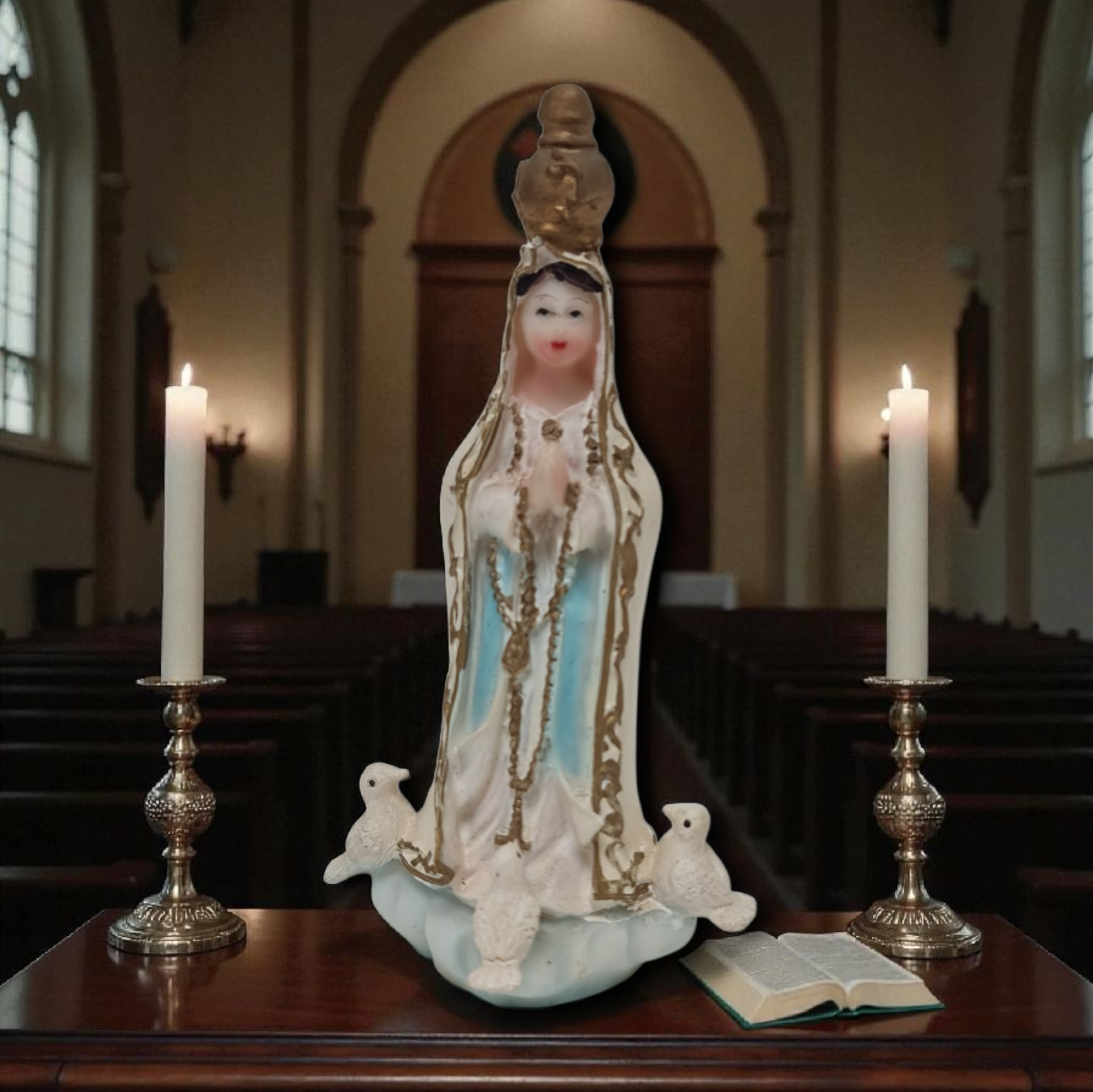 Virgen de Fatima 8cm , virgenes y santos catolicos