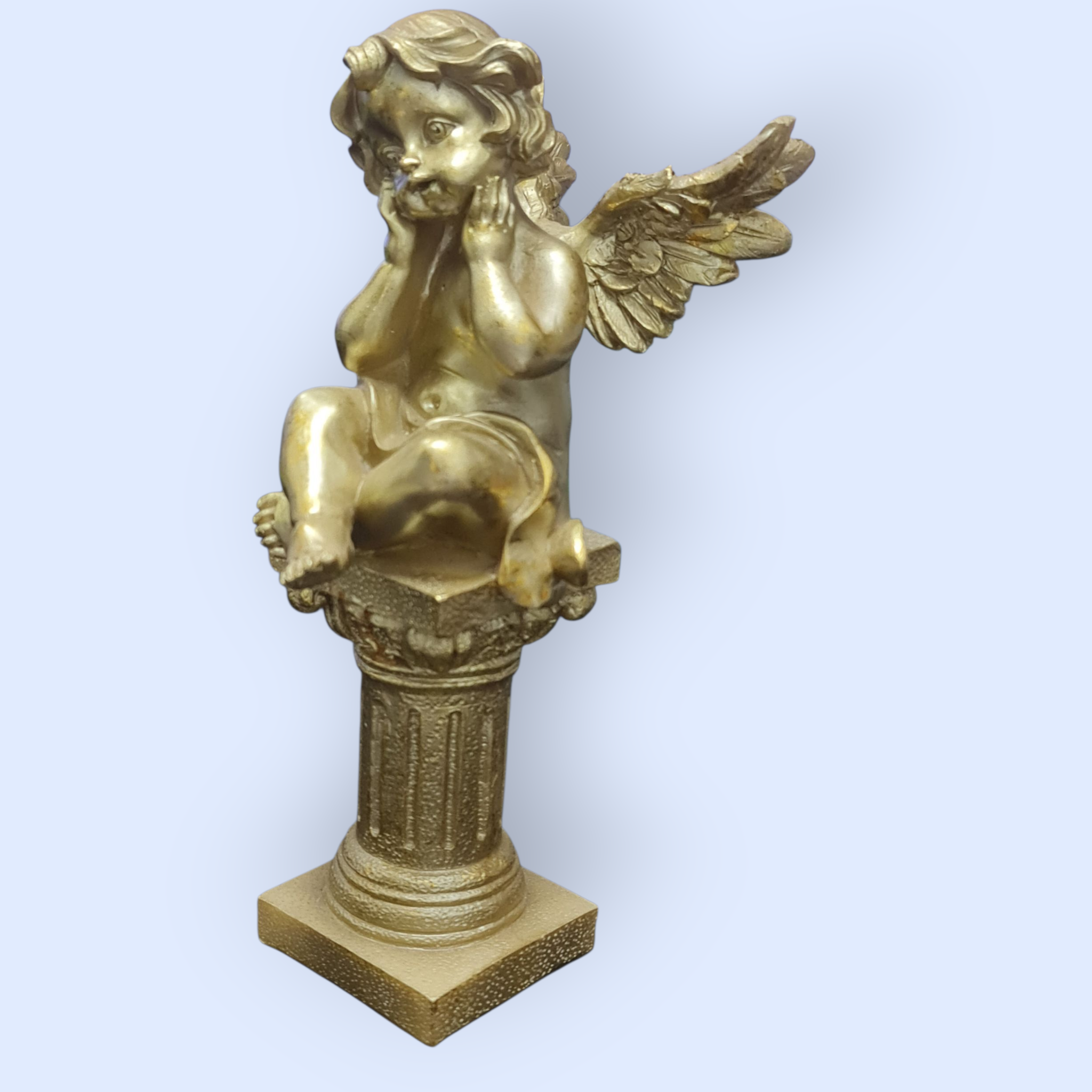Estatua de Ángel con Base Decorativa - Imagen 2