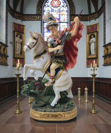 San Jorge , caballo blanco ,Santos y Vírgenes católicos