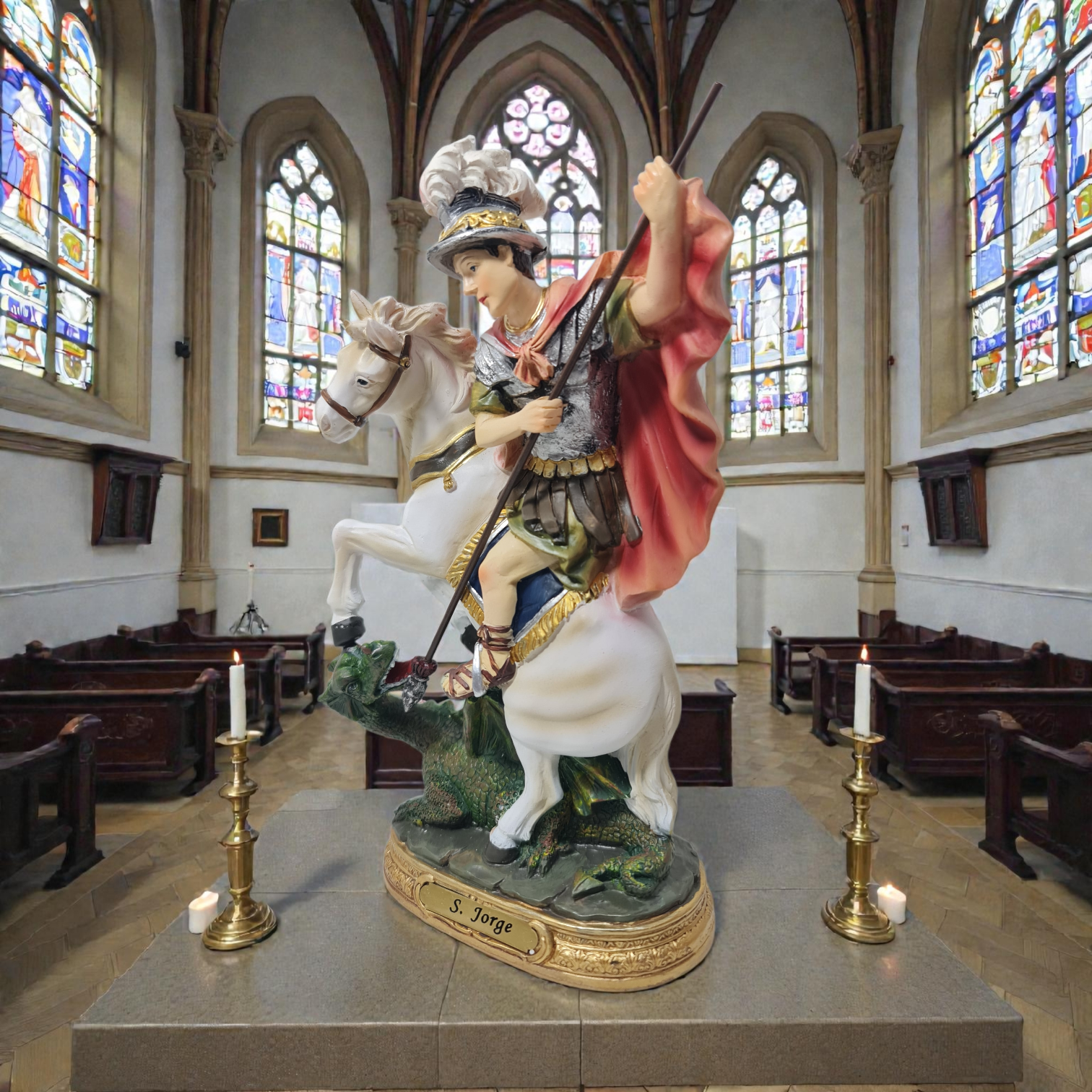 San Jorge , caballo blanco ,Santos y Vírgenes católicos - Imagen 2