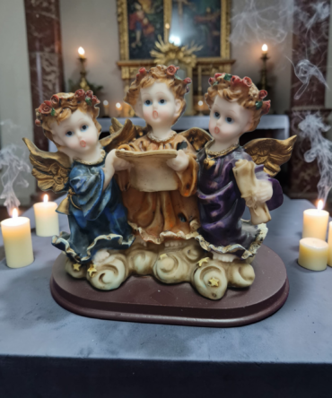 Trio de Angeles cantores , Santos y Vírgenes católicos , productos Religiosos