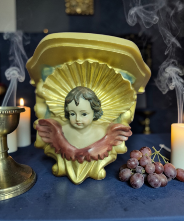 Mensula dorada con angel , Santos y Vírgenes católicos , productos Religiosos