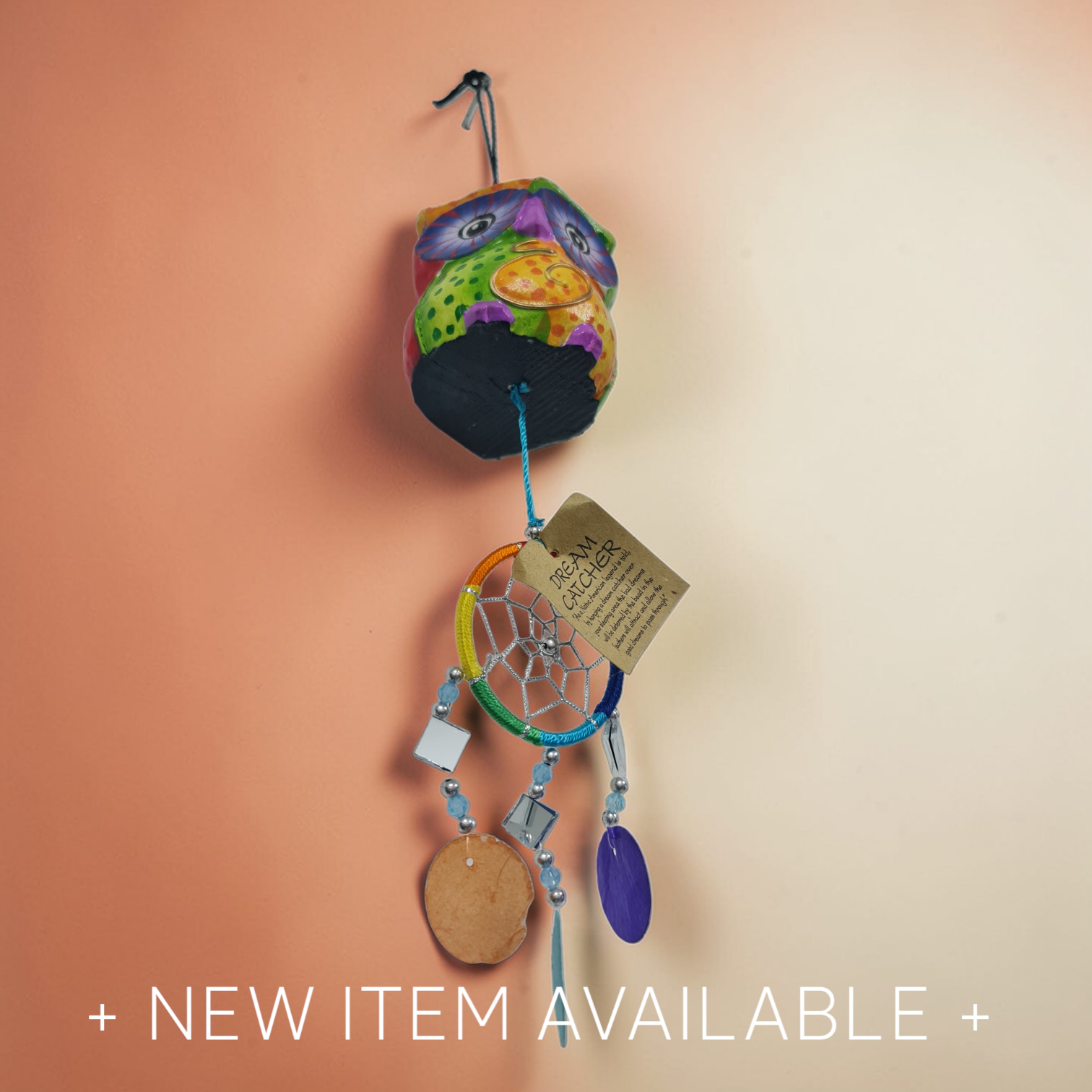 Colgador Buho colorido , dream catcher - Imagen 2