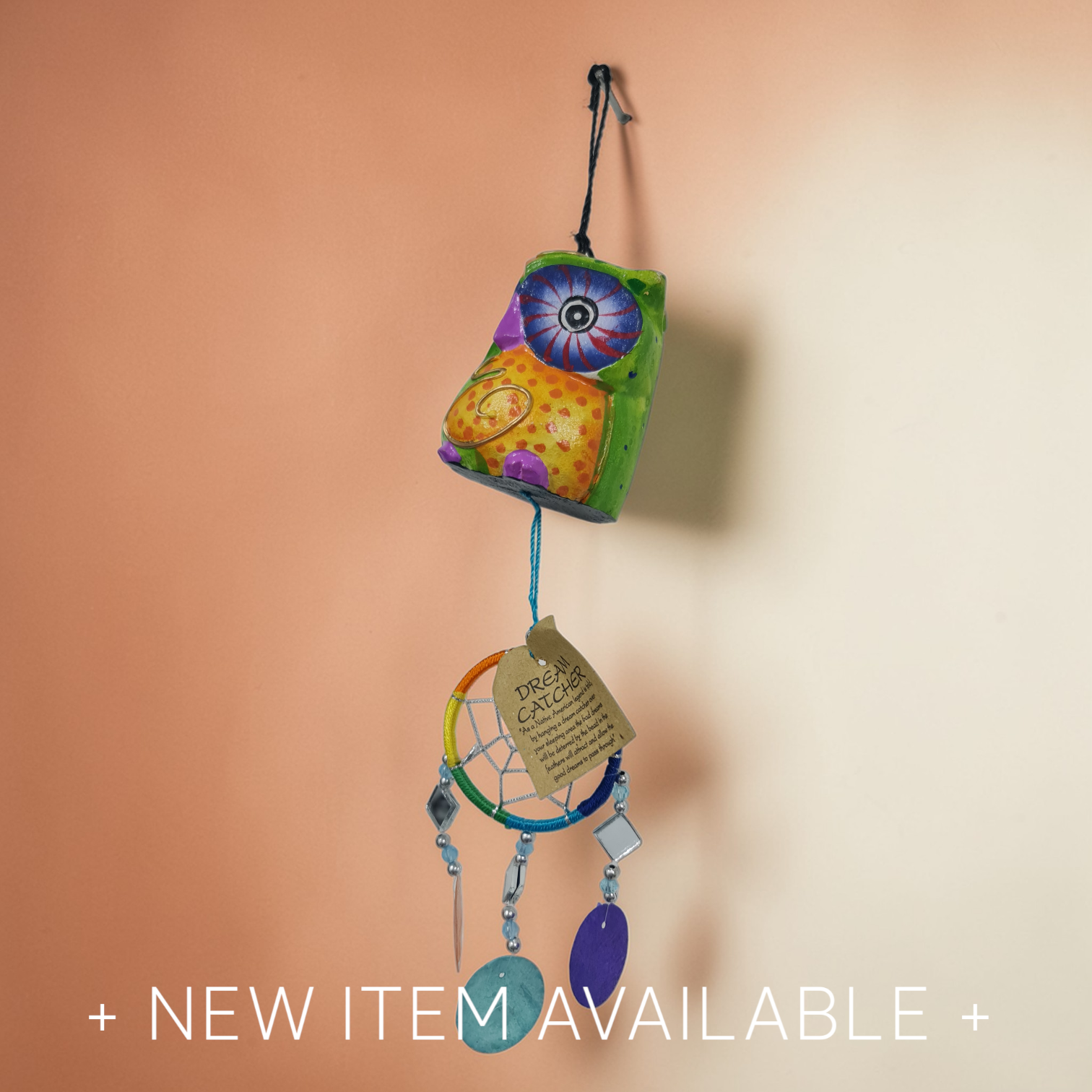 Colgador Buho colorido , dream catcher - Imagen 3