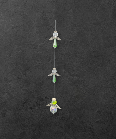Triple ángel de cristal facetado Feng Shui
