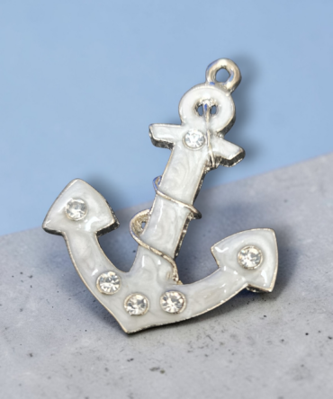 Ancla de metal forrado de nacar y brillantes , Santería , productos religiosos
