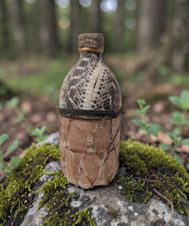 Botella cargada , de la Suerte African art , vudu , African vodun