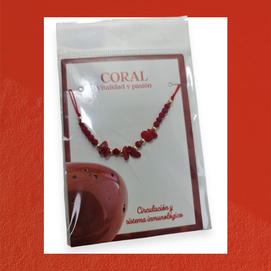 Pulsera con coral rojo