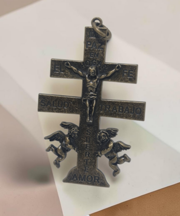 Cruz de Caravaca de Bronce – Amuleto de Protección (9 cm / 3.54")
