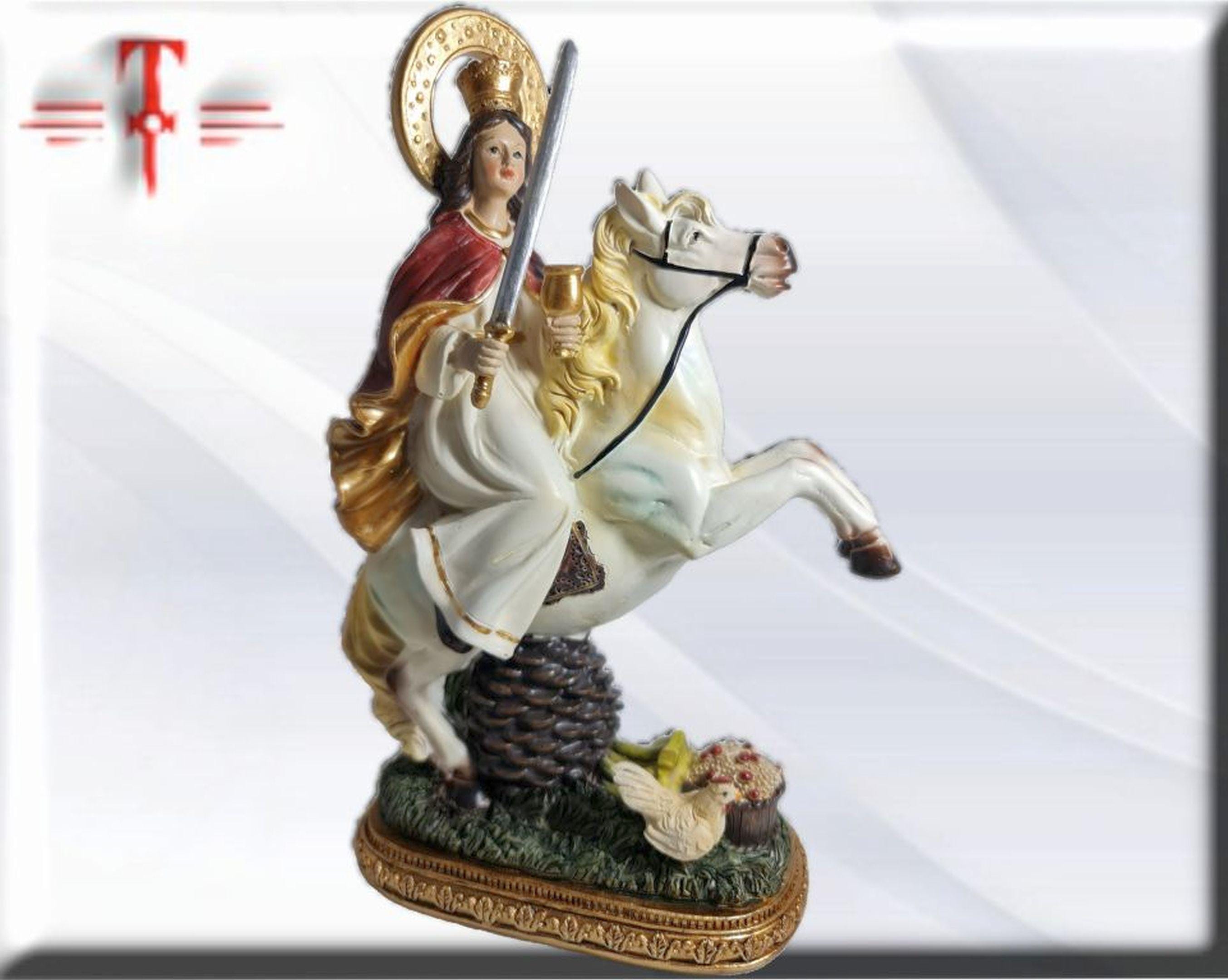 Santa Barbara a caballo , Santos y Vírgenes católicos , productos Religiosos - Imagen 2