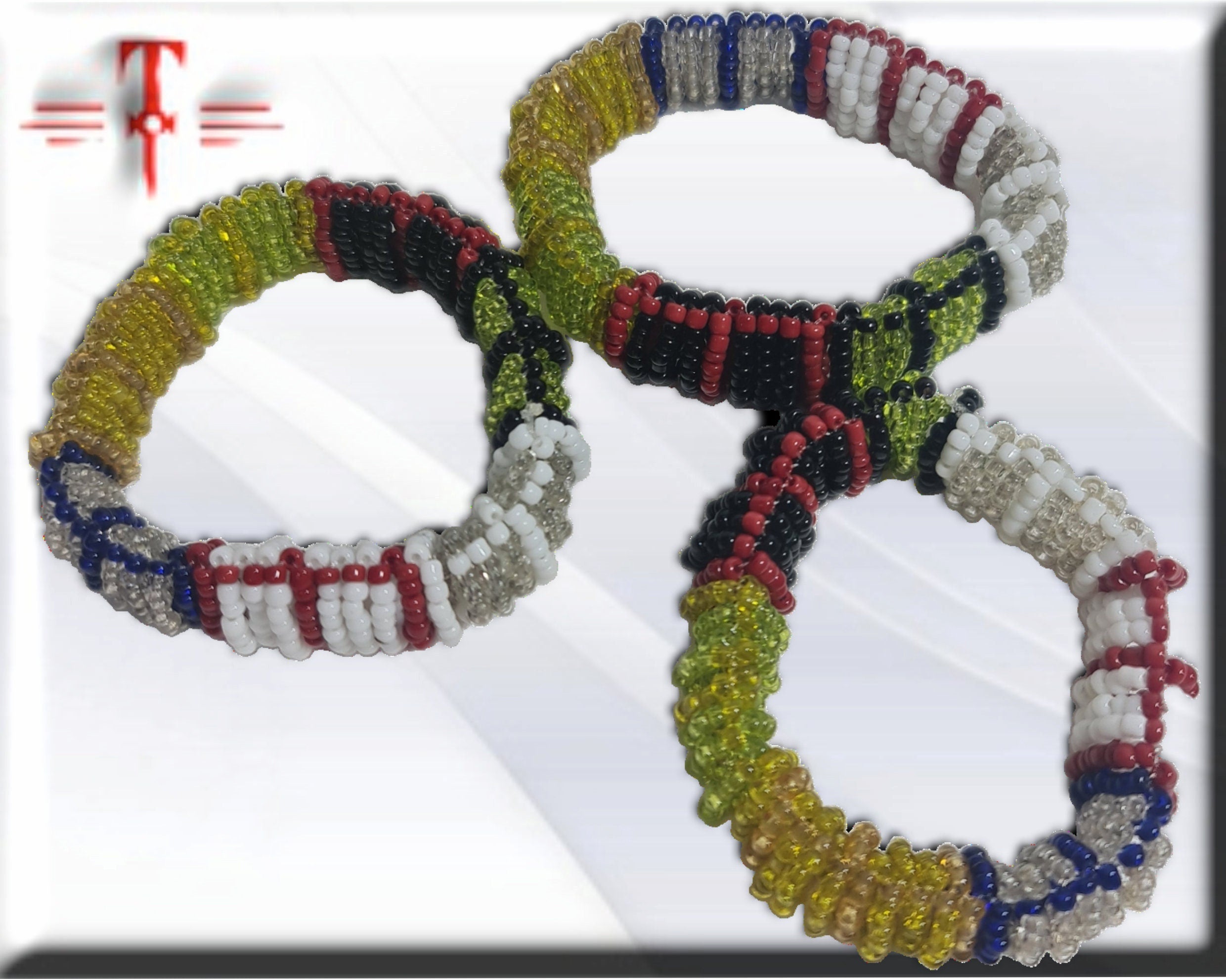 Pulsera elástica de los 7 orishas , Ildés Mazo de las 7 potencias Africanas , Deidades Yorubá , Santería - Imagen 2