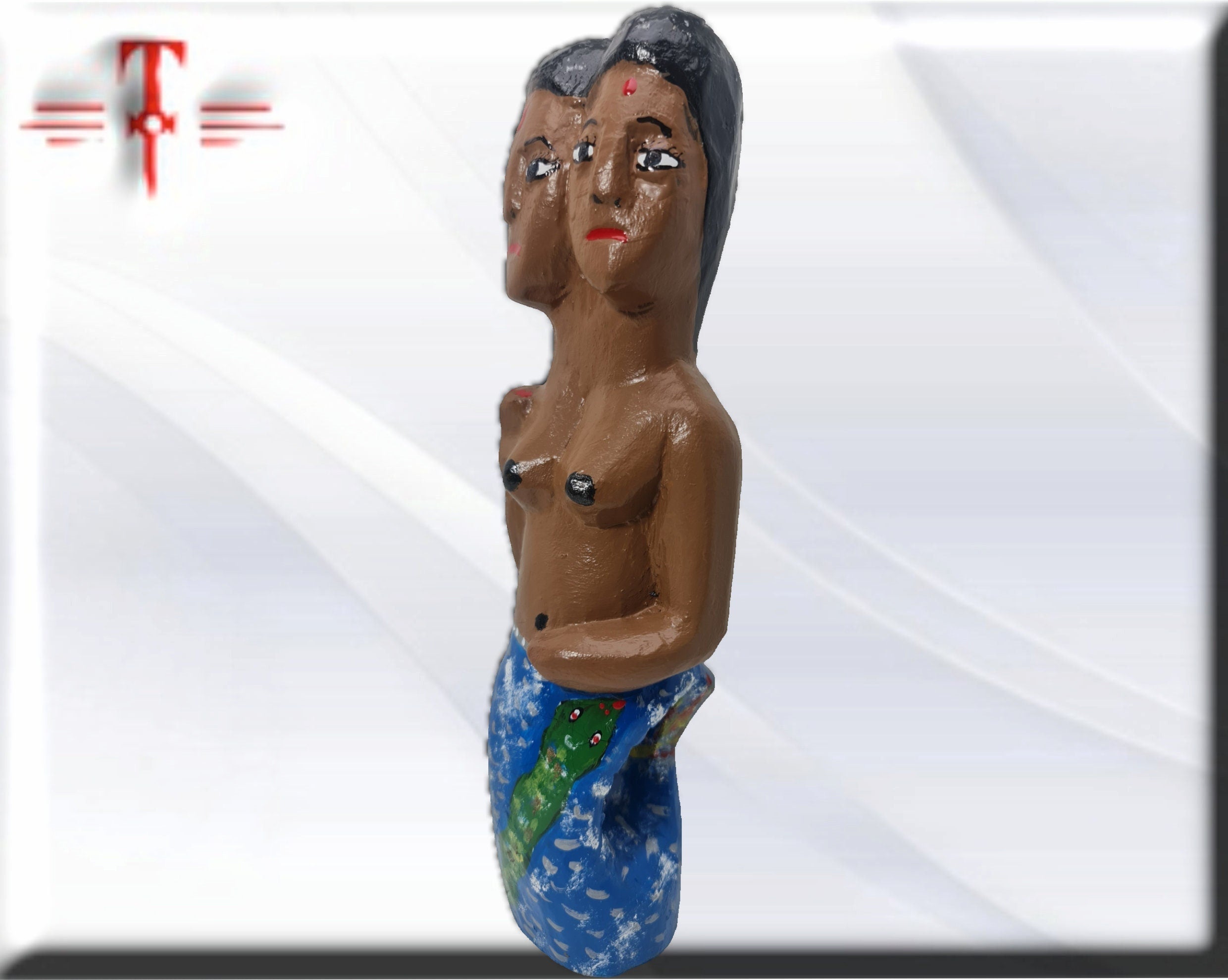 Escultura madera Mami Wata , original de Africa ( Benín ) Yemaya - Imagen 4