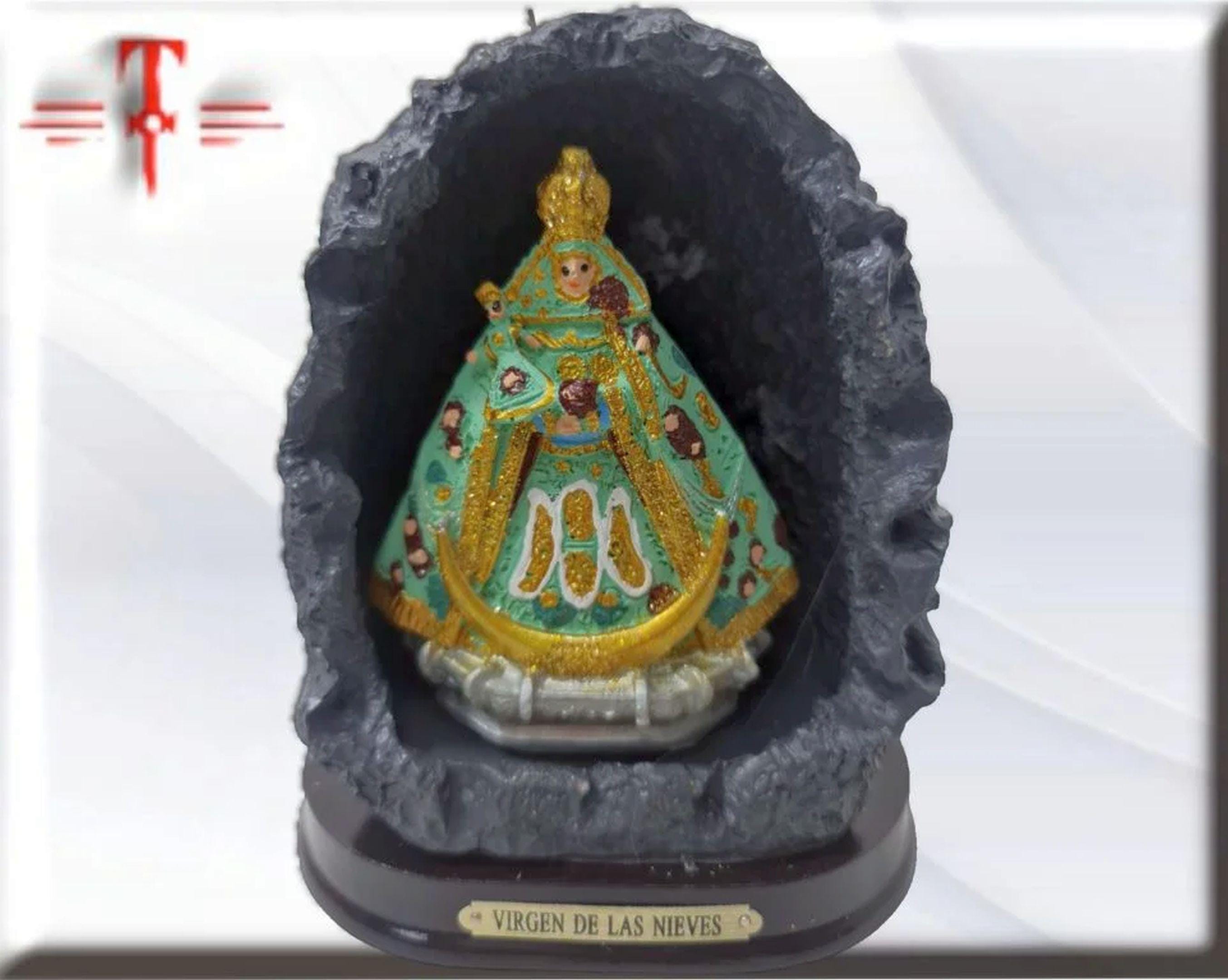 Figura de la Virgen de las Nieves en la Cueva (La Palma) en Resina – 12 cm , productos Religiosos - Image 2
