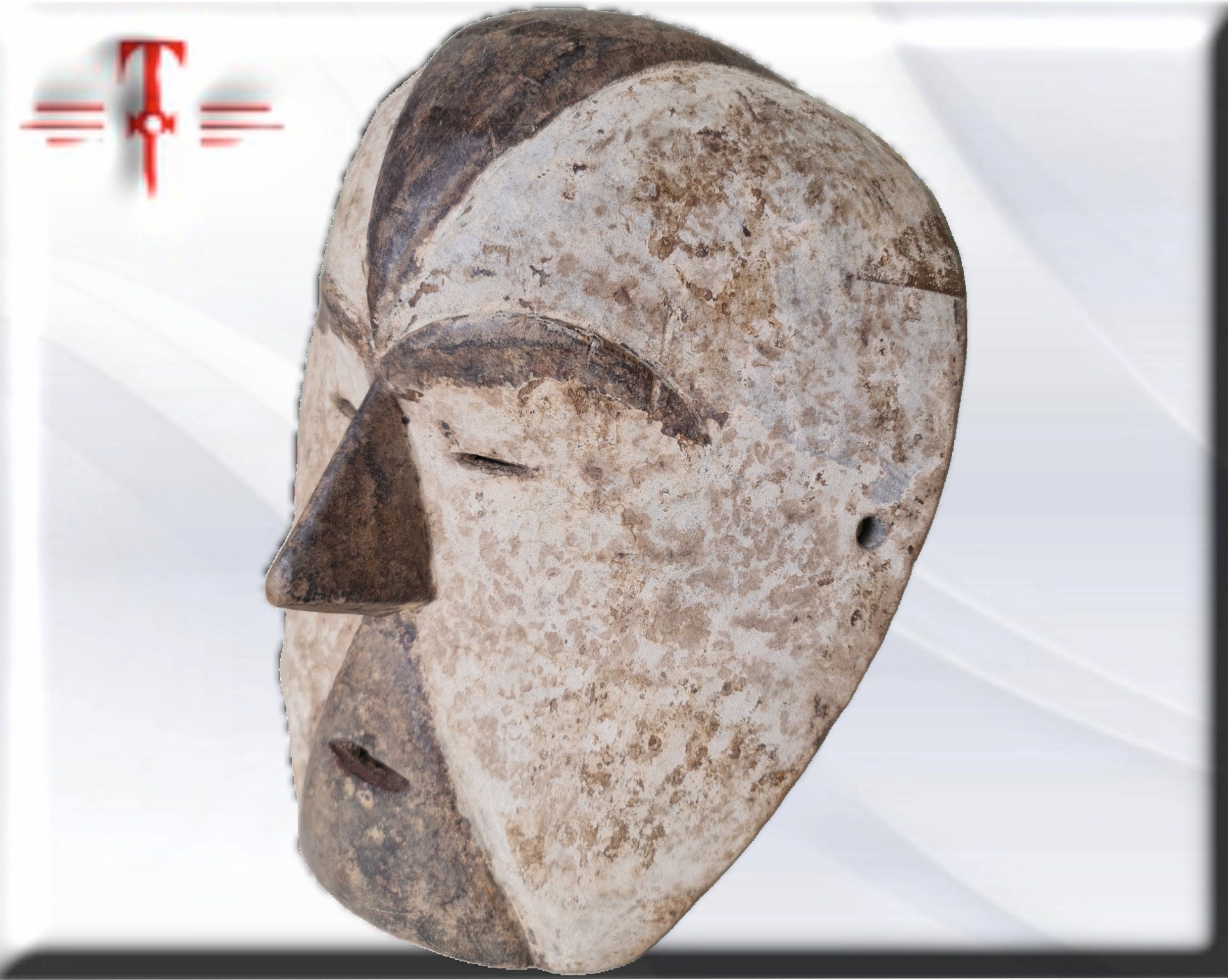 Máscara Antigua Galoa (Gabón) – Arte Africano del Siglo XX (30 cm) - Imagen 2