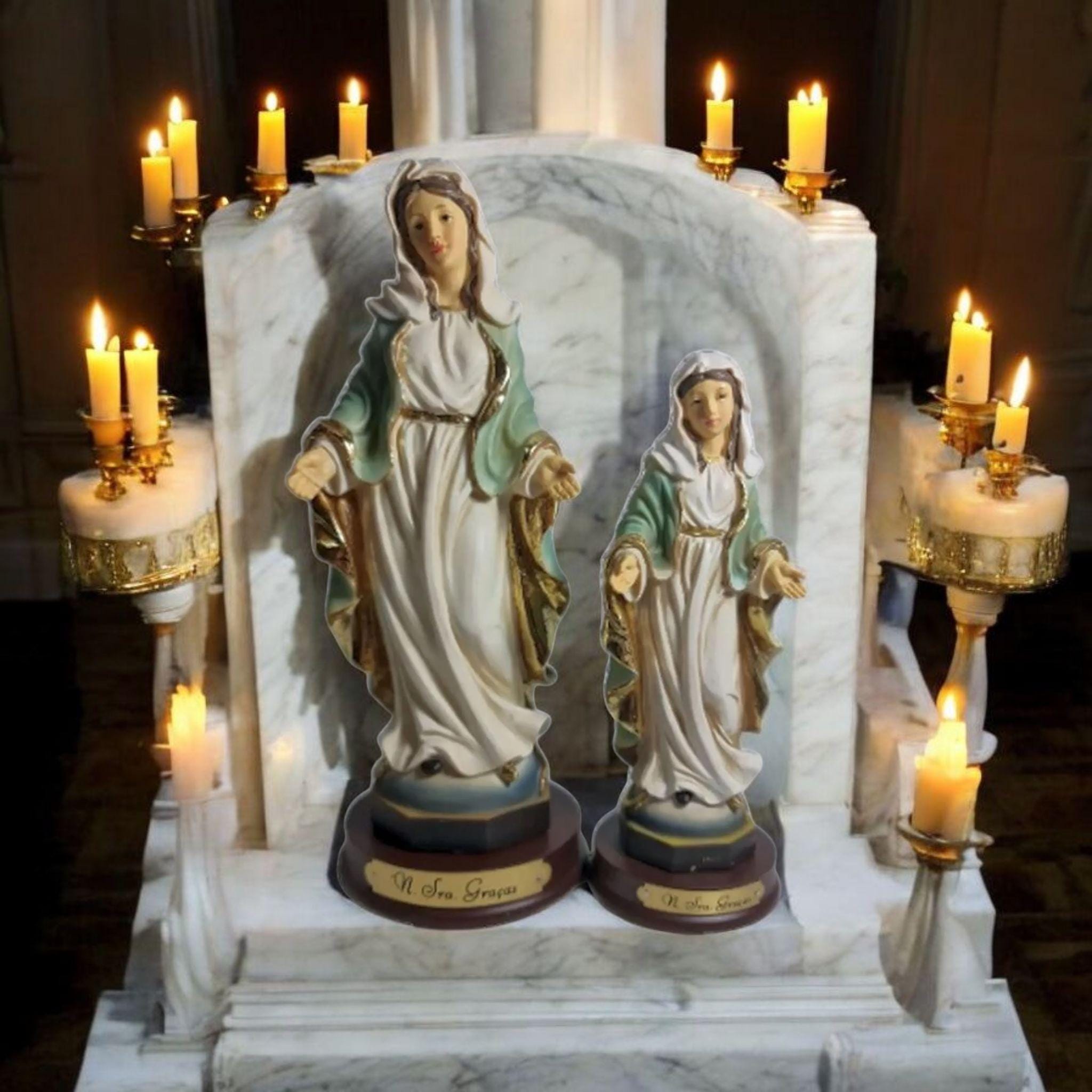 Figura de Nuestra Señora de Gracia en Resina Fina (Varios Tamaños) , productos Religiosos