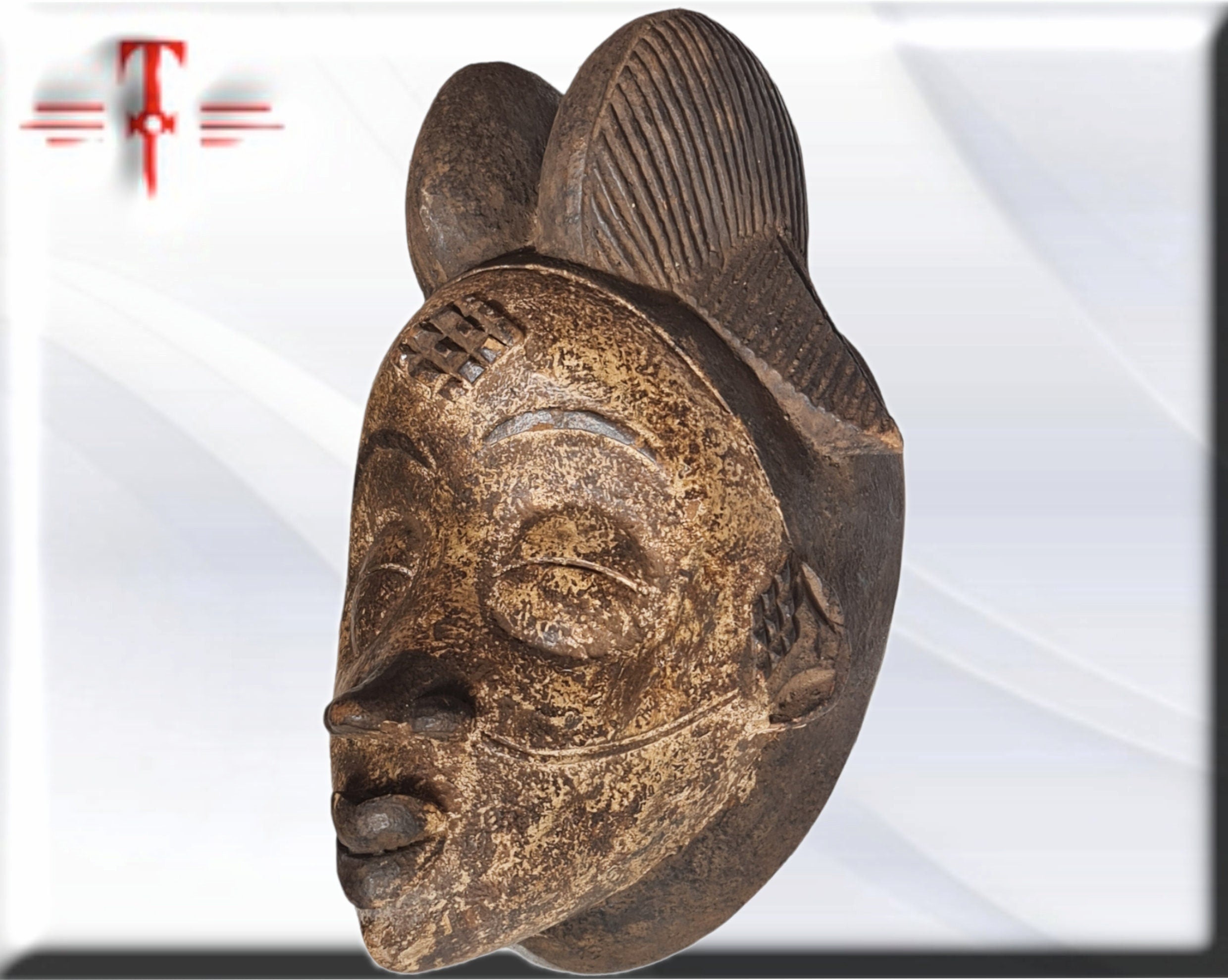 Máscara Antigua Punu (Gabón) – Arte Africano del Siglo XX (33 cm) - Image 2