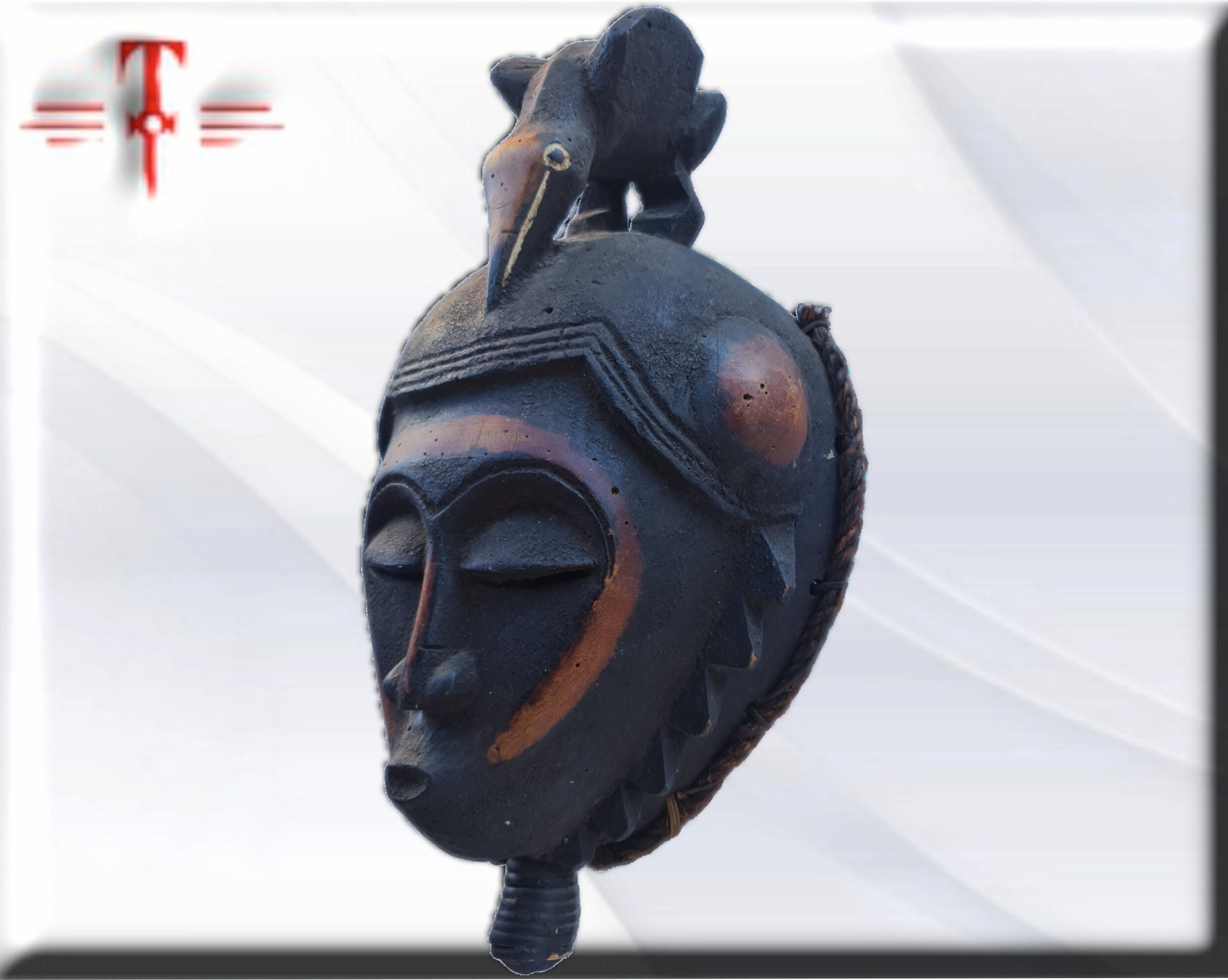Máscara Antigua Baule (Costa de Marfil) – Arte Africano y Misticismo de Galería (44 cm) - Imagen 4