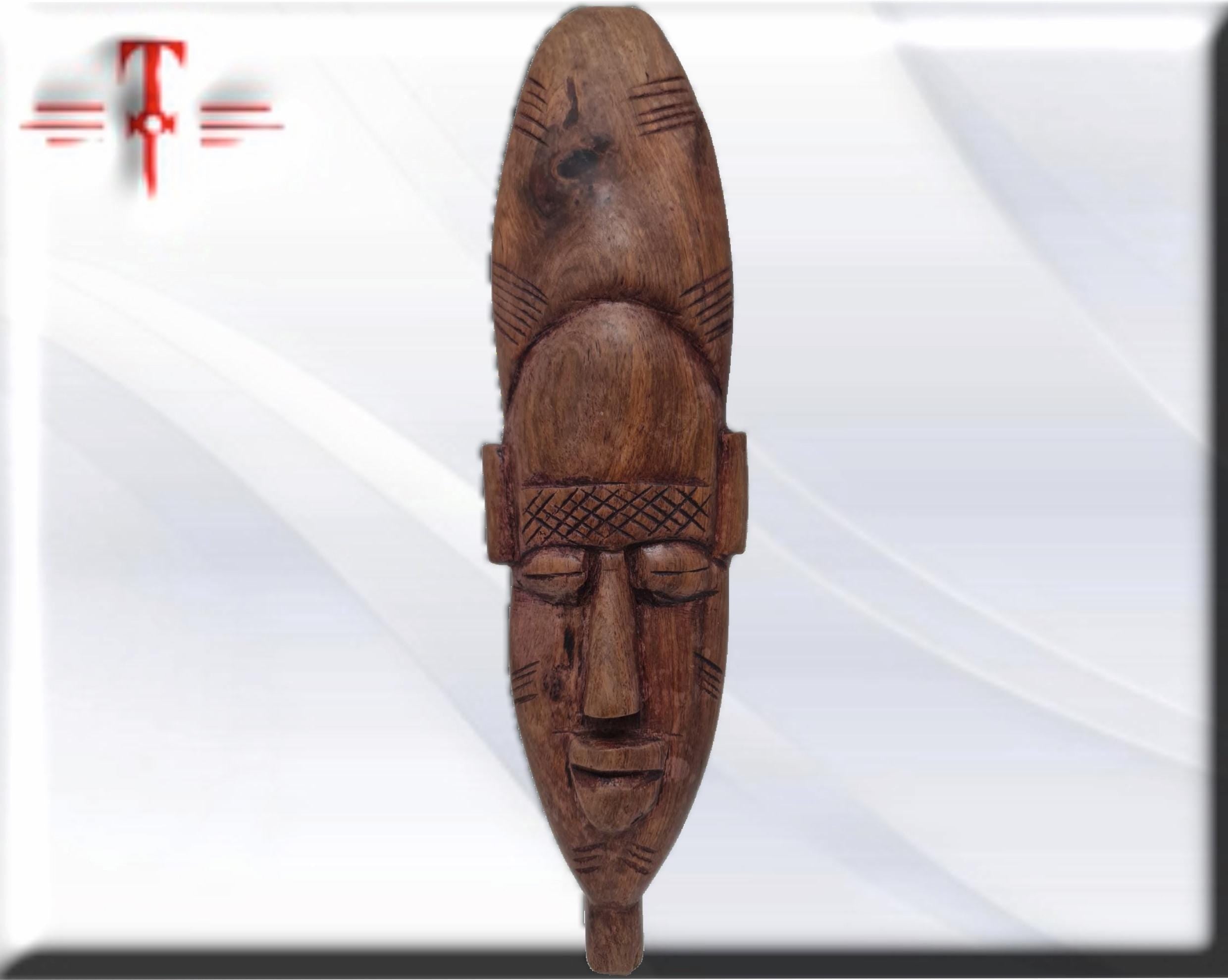 Antigua Máscara Tradicional de Colección – Arte Africano de Galería (33 cm) - Imagen 2