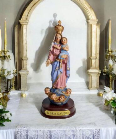 Nuestra Señora de la salud ( Saude ) con niño , virgenes y santos catolicos