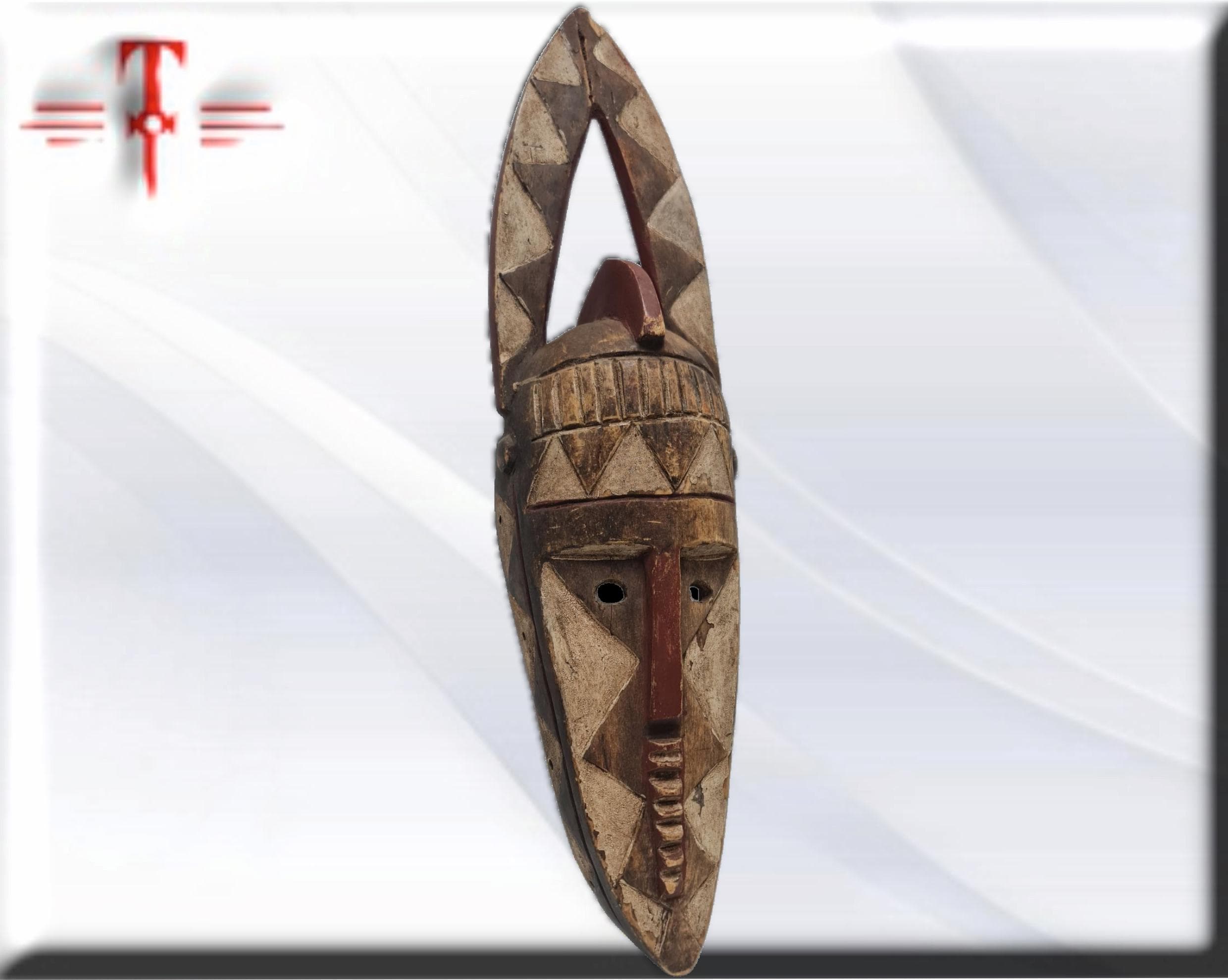 Mascara Africana Dogon , arte Africano , Vintage , hecho a mano - Imagen 3