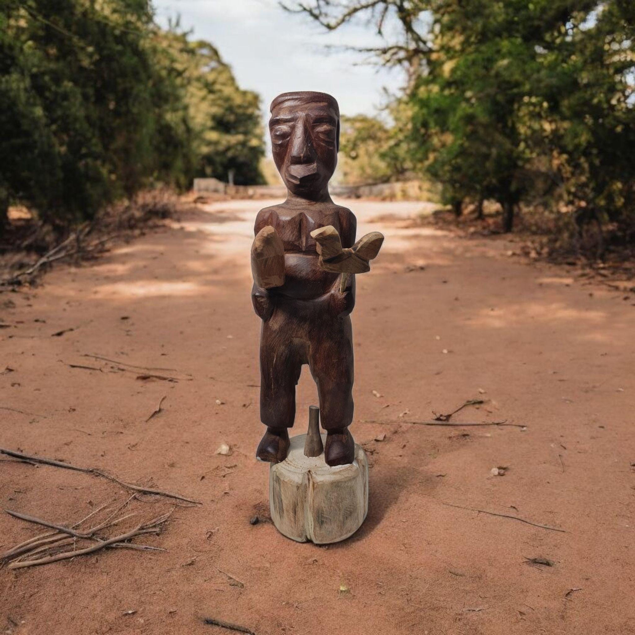 Muñeco alboran Oba Kolaba , madera - santería , yoruba, lucumí