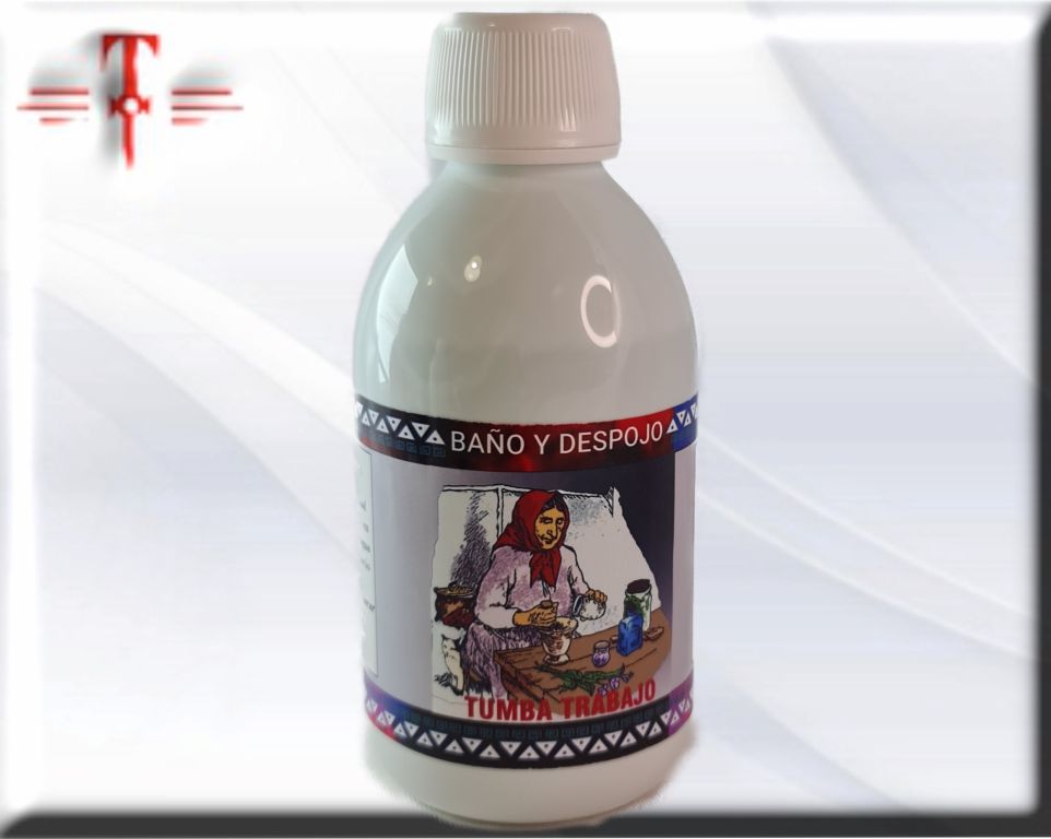 Tumba trabajo, baño de despojo de 250ml formulado con hierbas y esencias sagradas - Imagen 2