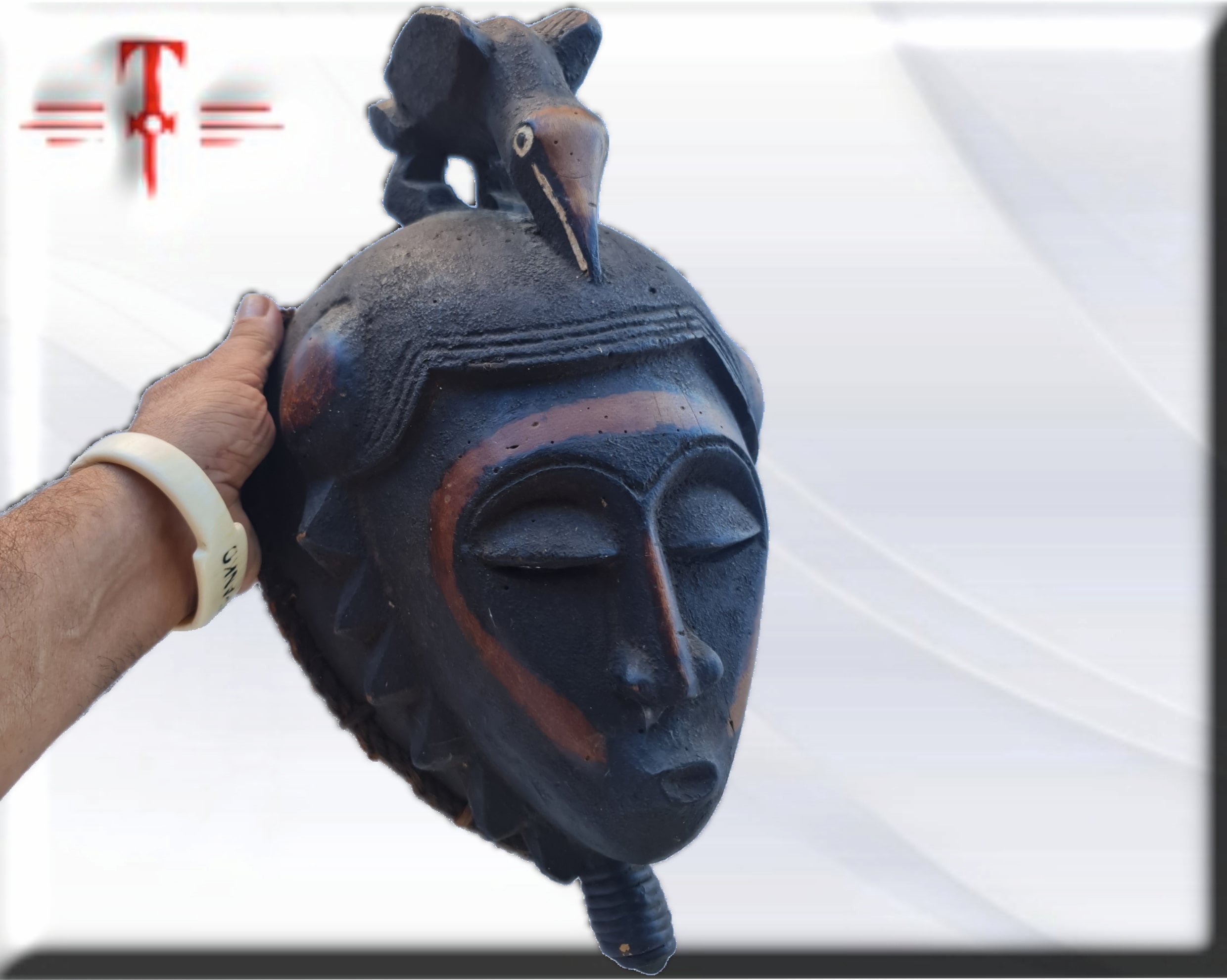 Máscara Antigua Baule (Costa de Marfil) – Arte Africano y Misticismo de Galería (44 cm) - Imagen 2