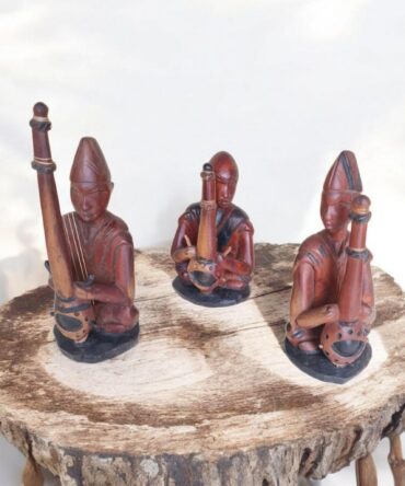 Trio Músicos Tribal madera hecho a mano , arte Africano , Galería de arte