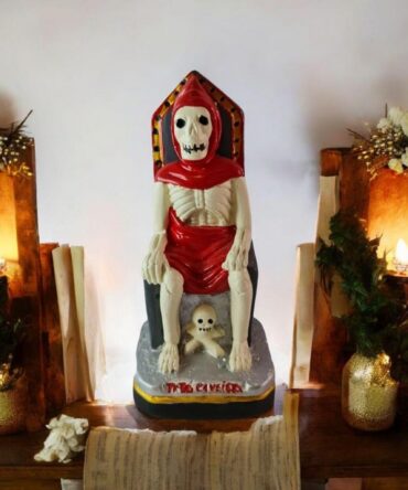 Figura Yeso Exú Tata Caveira , Candomble , kimbisa, Umbanda